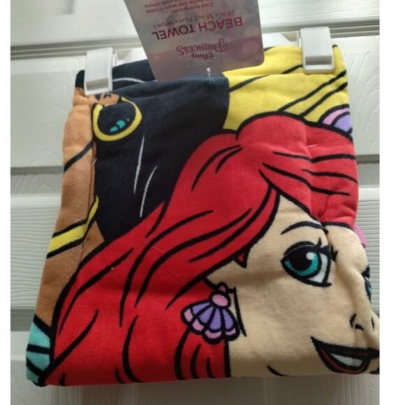 Disney Princess Jasmine Ariel Rapunzel Cotton Beach Towel 28"x58" NWT - Picture 4 of 5
